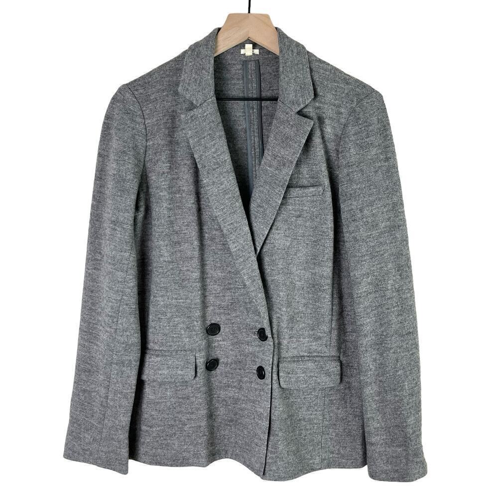 J.Crew Benny Double Breasted Wool Blazer in Heather Gray Unlined,‎ Size 4